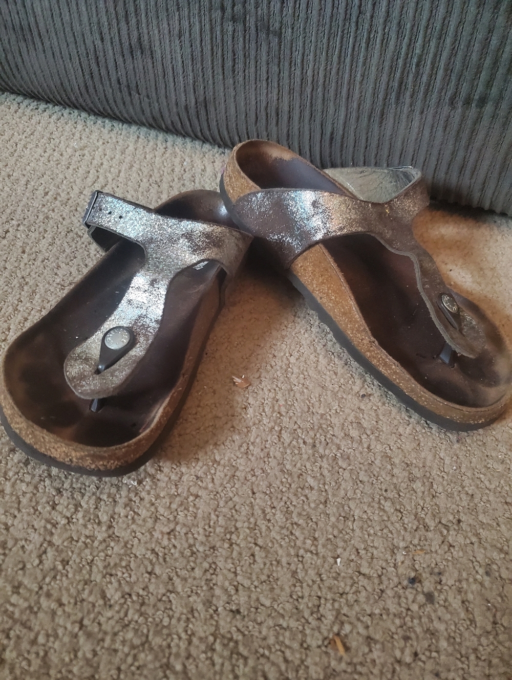 Birkenstock Gizeh Silver Sz 38